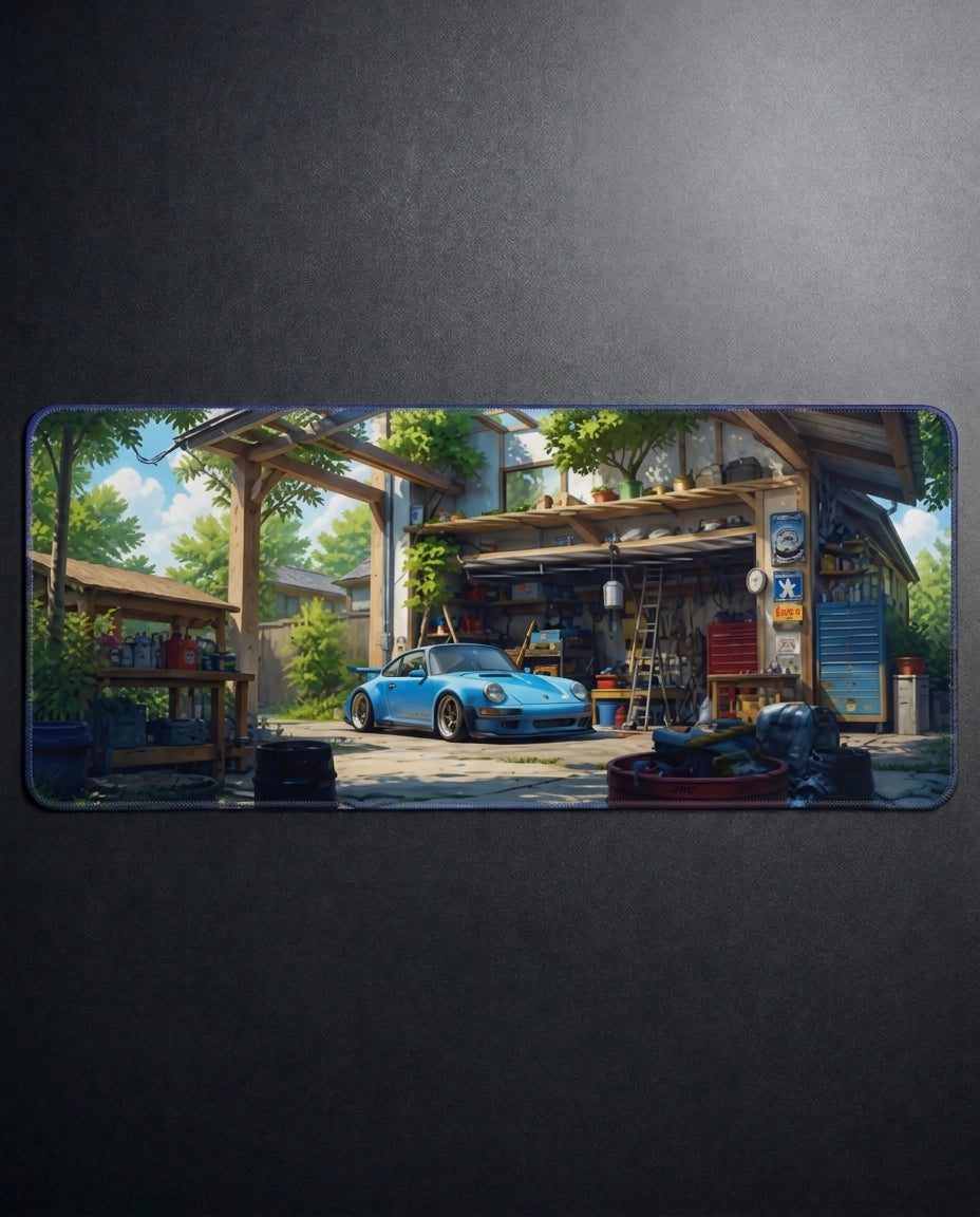 Blue Workshop - RWB Porsche Deskmat