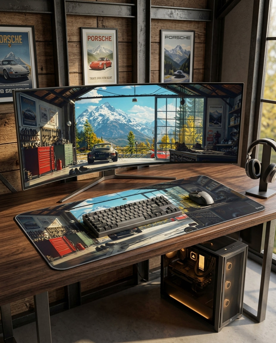 Rennsport Workshop - Porsche Garage Deskmat